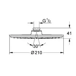 Верхний душ 210, хром Grohe Rainshower Cosmopolitan 28368000