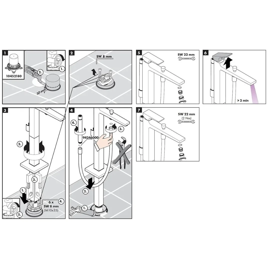 Смеситель для ванны, напольный, хром Hansgrohe Metropol 32532000