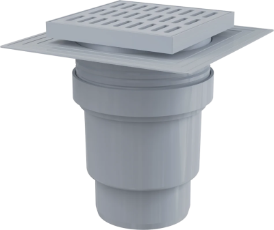 Трап точечный для пола 150×150/110, прямой слив, воротник, гидрозатвор Alcaplast APV11