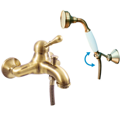 Смеситель для ванны с душевой гарнитурой, бронза Rav Slezak Labe L054.5/2SM 