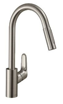 Смеситель для кухни, вытяжной излив, нержавеющая сталь Hansgrohe Focus M41 31815800