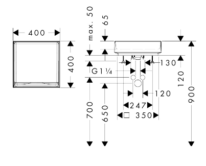 Раковина накладная 40, белый Hansgrohe Xuniva U 60324700