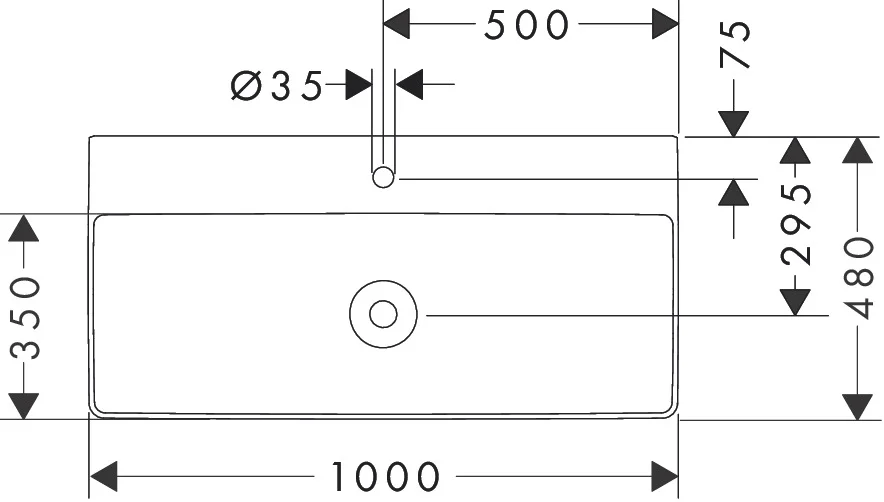 Раковина накладная 100, белая Hansgrohe Xelu Q 60321450
