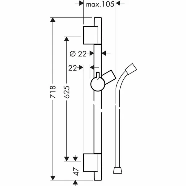 Душевая штанга 650, бронза Hansgrohe Unica S Puro 28632140