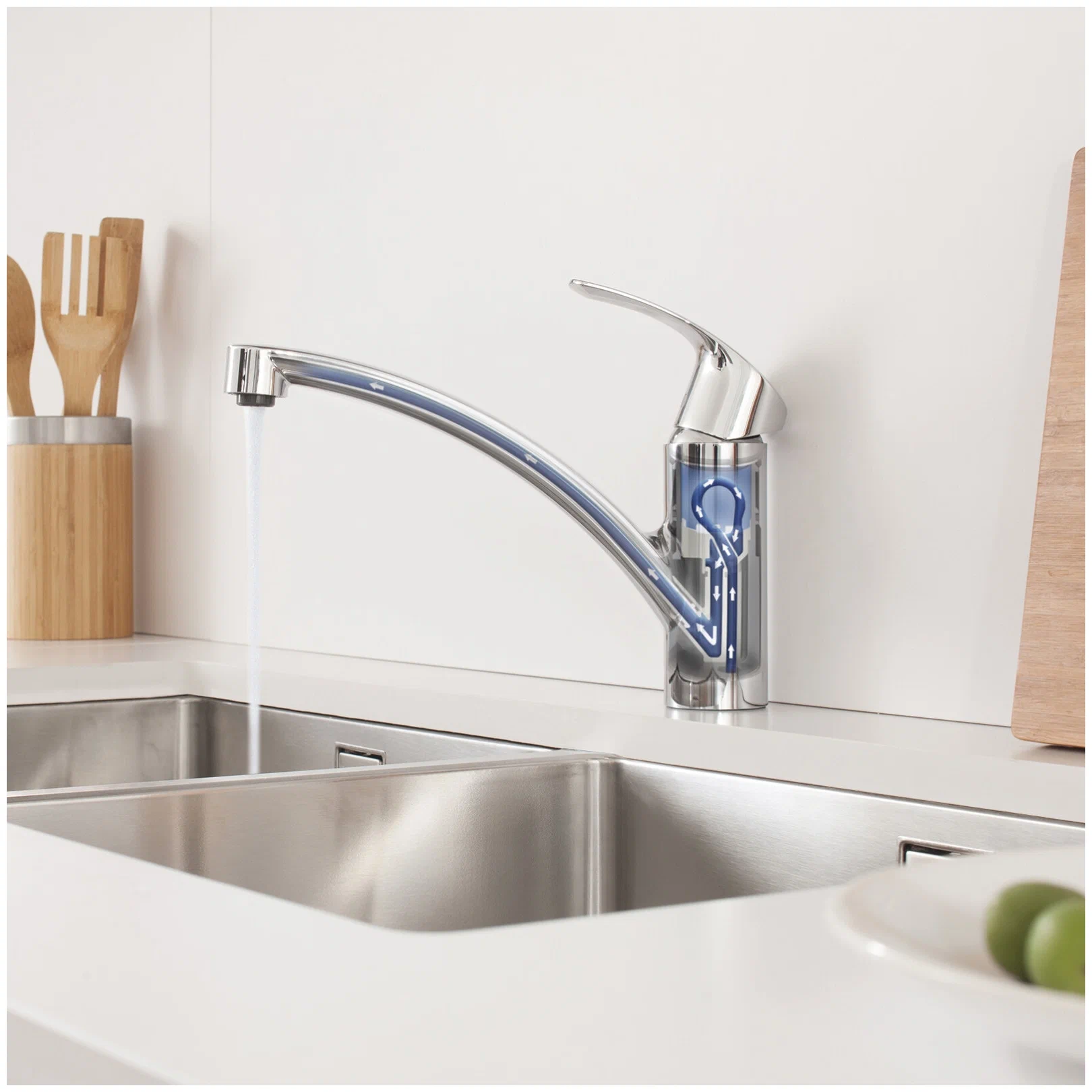 Смеситель для кухни, хром Grohe Eurosmart 33281002