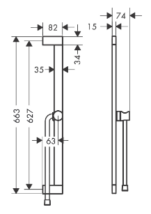 Душевая штанга 650, со шлангом (1600), бронза Hansgrohe 24404140