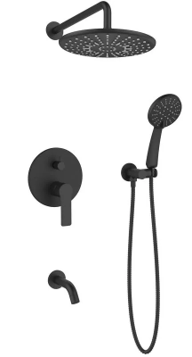Душевая система со смесителем для ванны, встраиваемая, черный ESKO Singapore Black 7in1 SB Душевая система со смесителем для ванны, встраиваемая, черный ESKO Singapore Black 7in1 SB