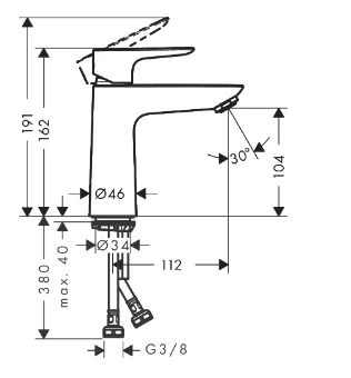 Смеситель для раковины 110, белый Hansgrohe Talis E 71712700