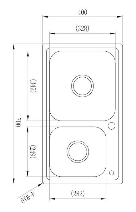 Мойка 400x700, одна чаша, нержавеющая сталь JOMOO 06118-7Z-I011