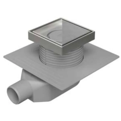 Трап точечный для пола, боковой слив, низкий сифон, с рамкой MCH C804