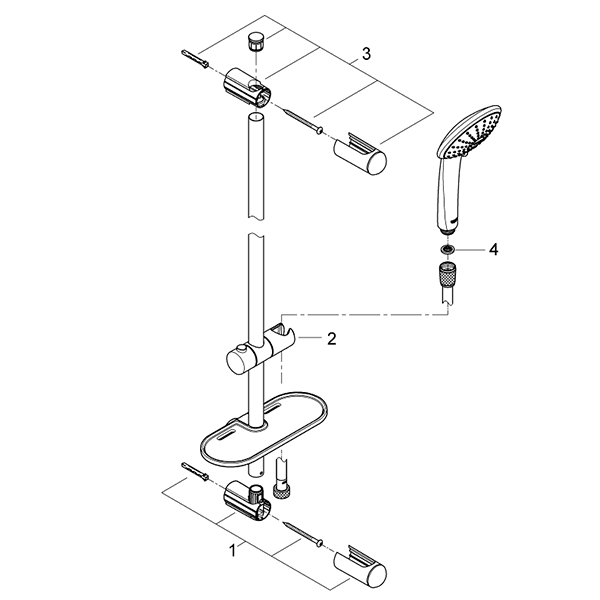 Душевой гарнитур 600, 2 вида струи, хром Grohe Euphoria 110 Duo 27230001