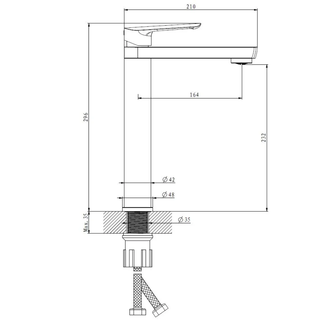 Смеситель для раковины, хром ESKO Lagos LG25