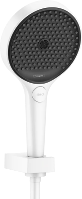 Ручной душ с держателем и шлангом, белый Hansgrohe Rainfinity 3jet 26851700 Ручной душ с держателем и шлангом, белый Hansgrohe Rainfinity 3jet 26851700