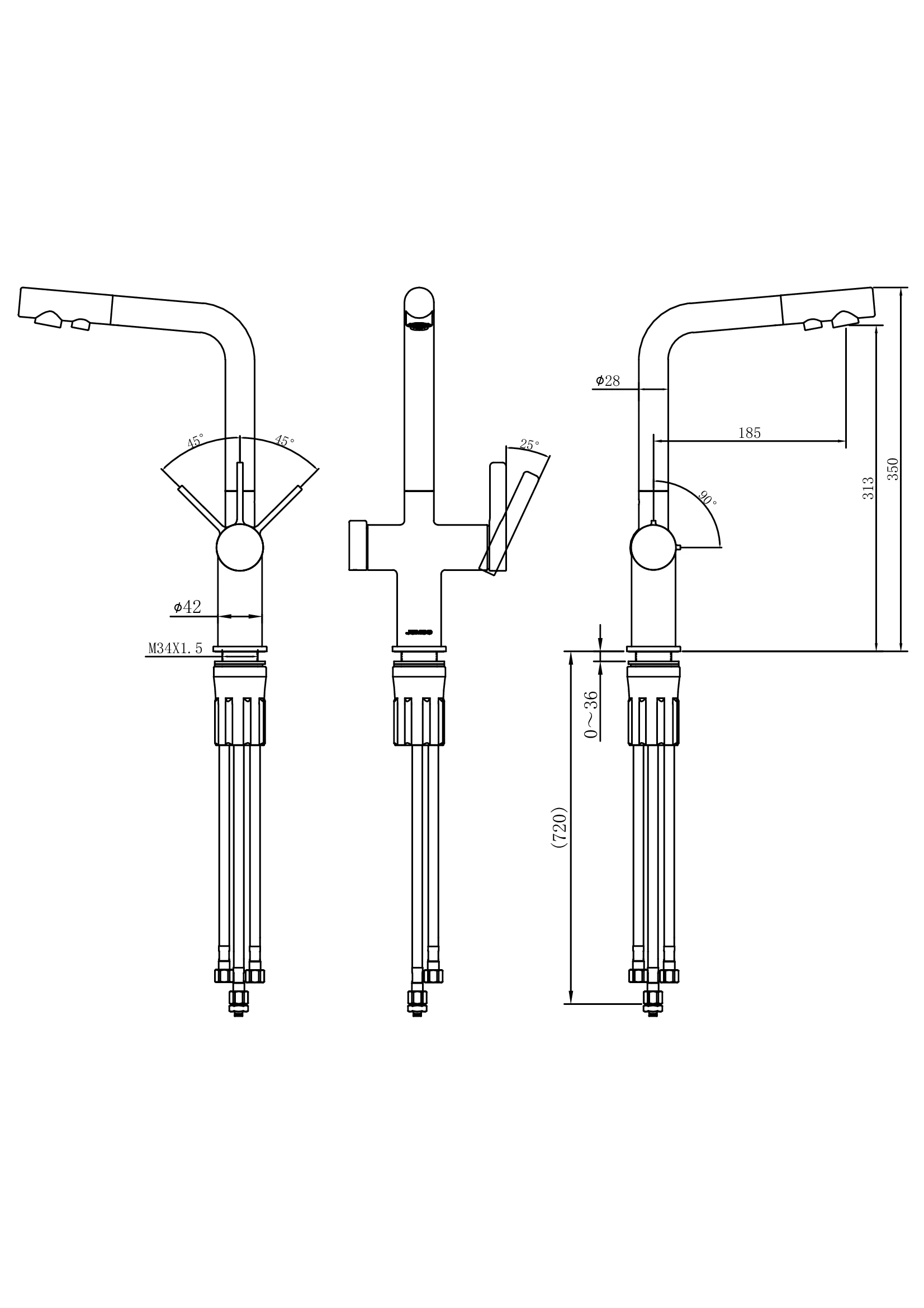 Смеситель для кухни, с возможностью подключения фильтра, хром JOMOO 23020-648/1B-Z
