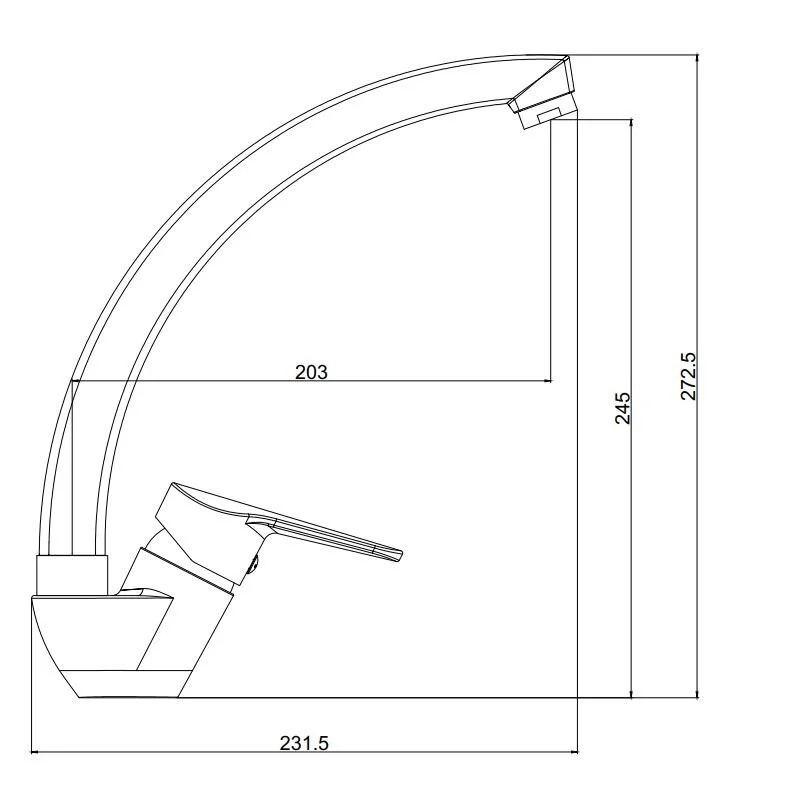 Смеситель для кухни, хром VODA Breeze BZ03