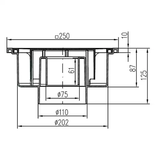 Трап точечный для пола, нижний слив MCH 221P