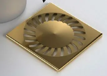 Трап точечный для пола, D50, прямой подвод, под плитку, золото MCH C397ZL