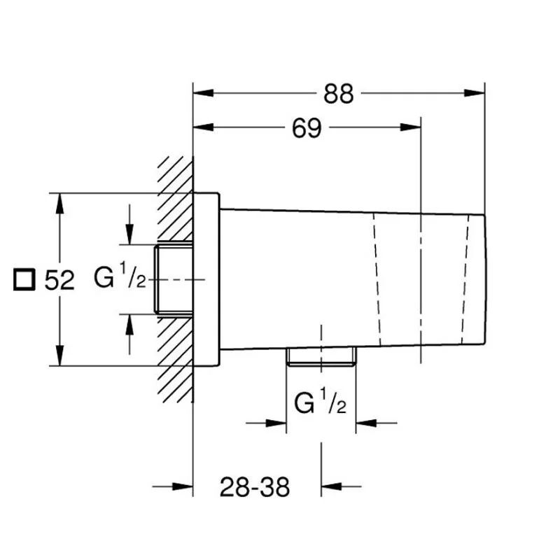 Подключение для душевого шланга, хром Grohe Euphoria Cube 26370000