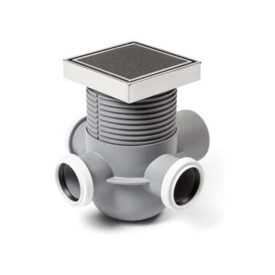 Трап точечный для пола, мульти-впускной, боковой слив, с рамкой MCH 801N