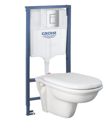 Комплект 4в1: Инсталляция c панелью смыва 38772001, унитаз, крышка-сиденье Rak Washington K25092303