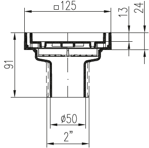 Трап точечный для пола, D50, прямой подвод, под плитку MCH C397