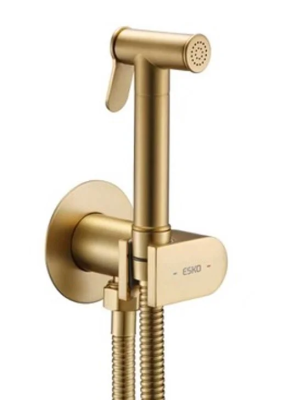 Гигиенический душ со смесителем, встраиваемый, золото ESKO SMH03Gold