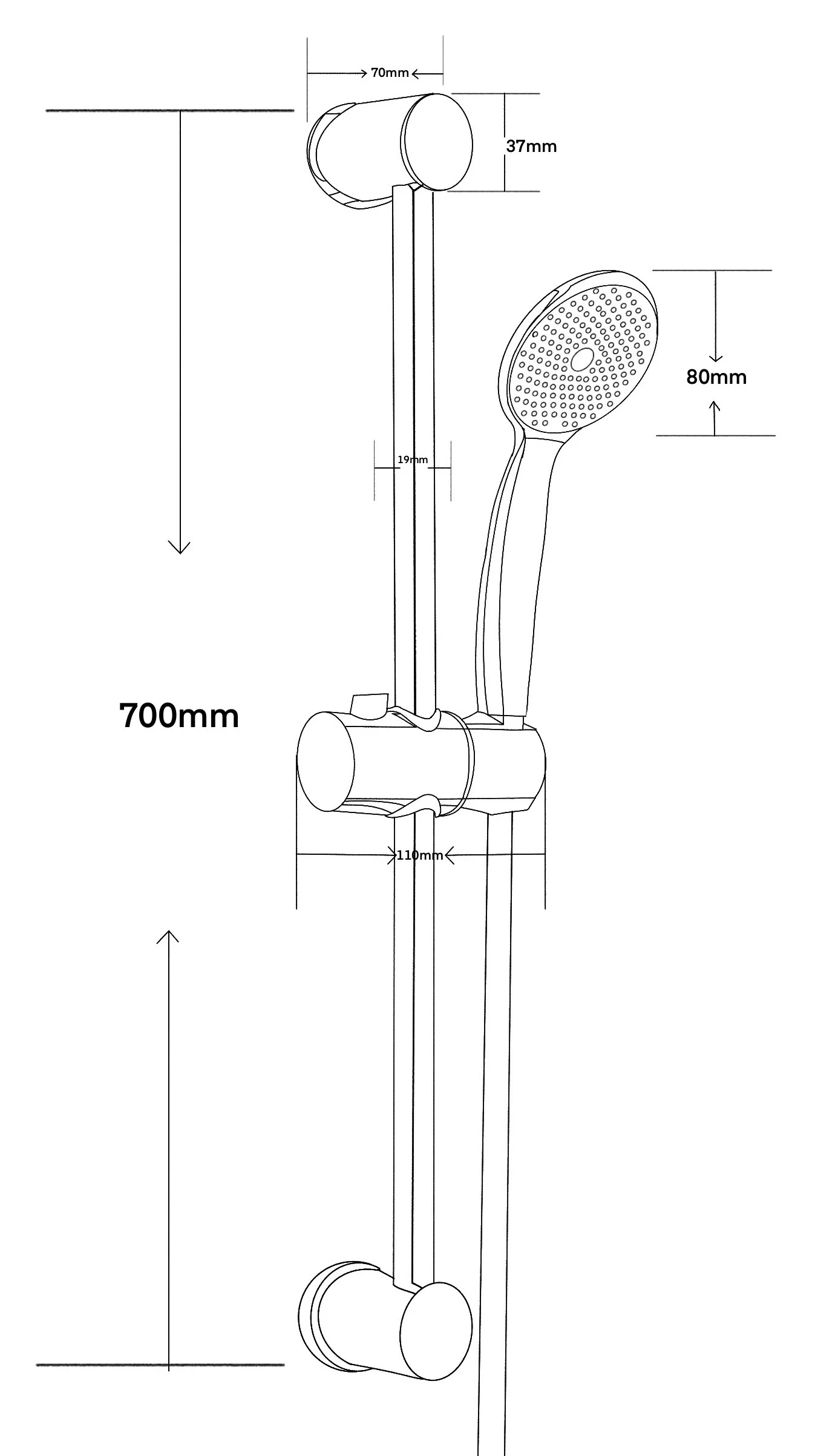 Душевой гарнитур, хром VODA VSS13