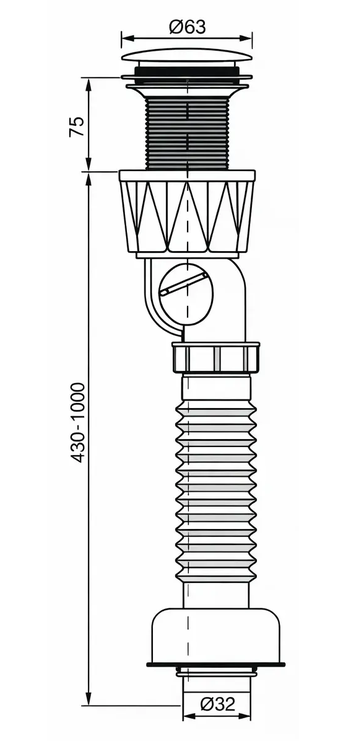 Сифон для раковины, нержавеющая сталь Baoleelai BLL-1130A-All SS