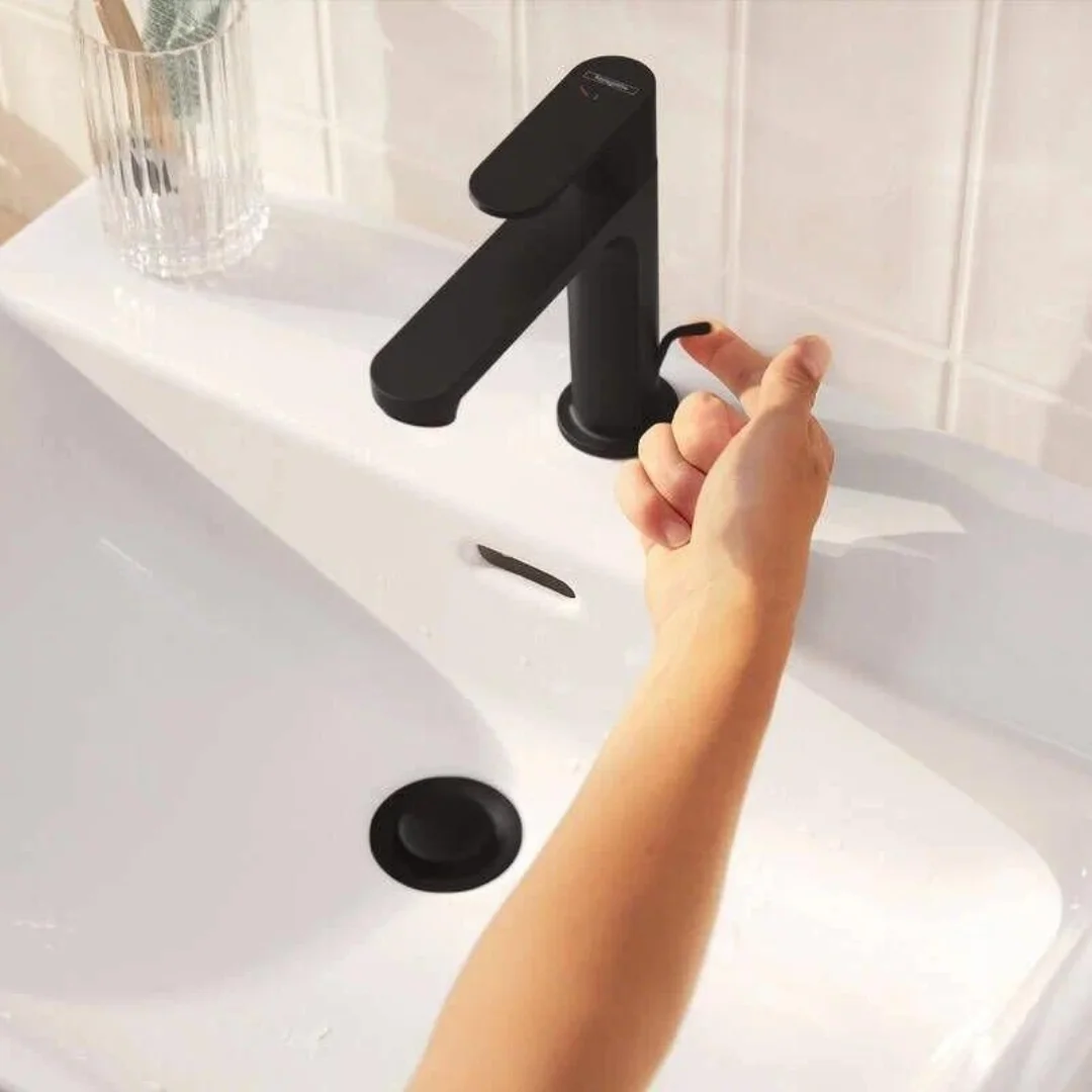 Смеситель для раковины 110, с донным клапаном, черный Hansgrohe Rebris S CoolStart EcoSmart 72588670