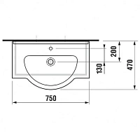 Раковина встраиваемая 75, белая Jika Mio 8147160001041