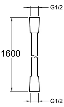 Душевой шланг 1600, хром Jacob Delafon Aparu E75206-CP