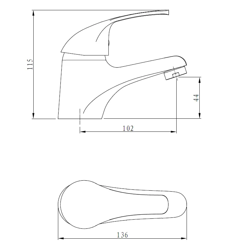 Смеситель для раковины, хром VODA MOON26